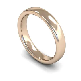 18ct Rose Gold Heavy Weight Slight Court 4mm Wedding Ring