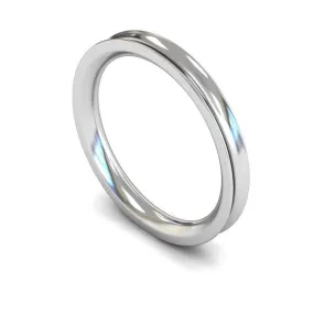 18ct White Gold Heavy Weight Concave 2.5mm Wedding Ring
