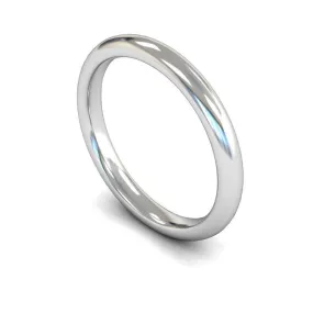 18ct White Gold Heavyweight Traditional Court/Flat Edge 2.5mm Wedding Ring