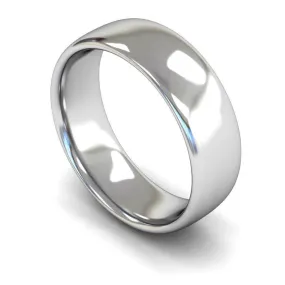 18ct White Gold Medium Weight Slight Court 7mm Wedding Ring