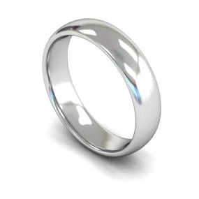 18ct White Gold Mediumweight Traditional Court/Flat Edge 5mm Wedding Ring