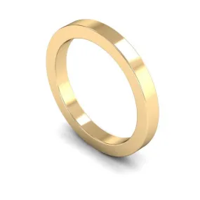 18ct Yellow Gold Heavy Weight Flat 2.5mm Wedding Ring