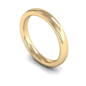 18ct Yellow Gold Heavy Weight Slight Court 3mm Wedding Ring