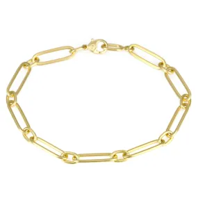20K Gold Handmade "Flattened Paperclip" Chain Bracelet