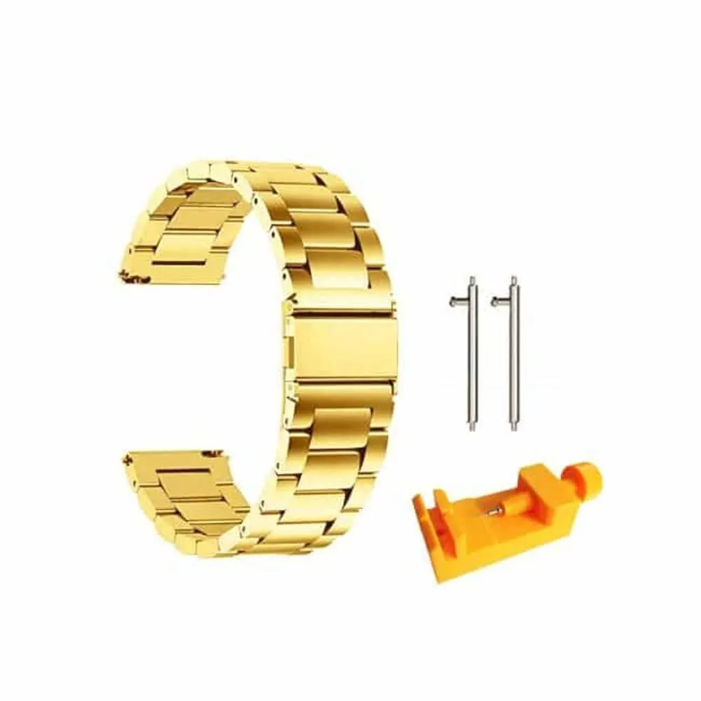 20mm watch 3 links stainless -steel strap - Black