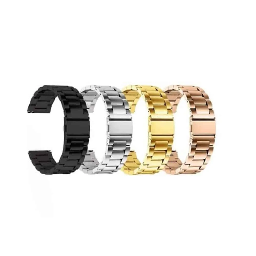 20mm watch 3 links stainless -steel strap - Black