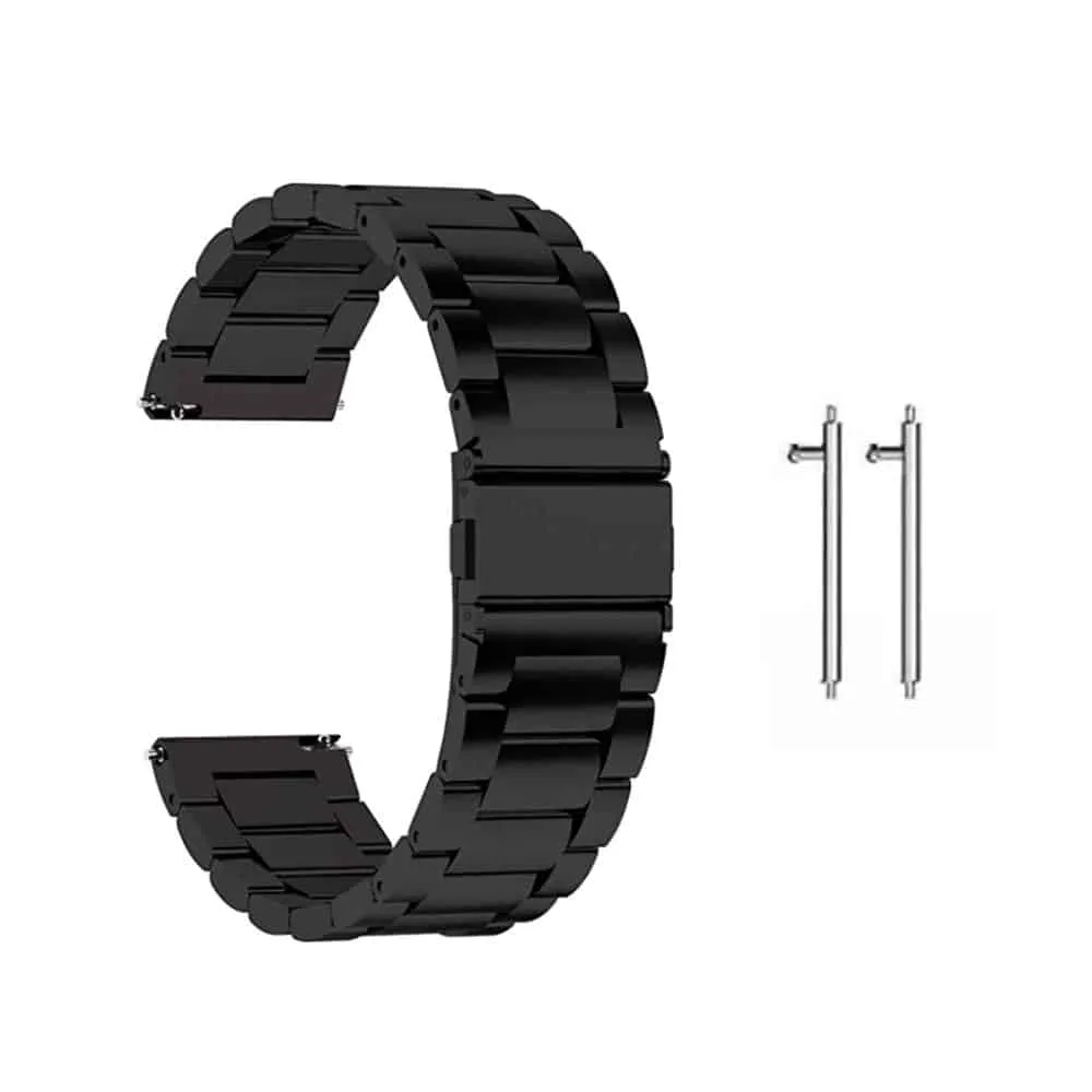 20mm watch 3 links stainless -steel strap - Black