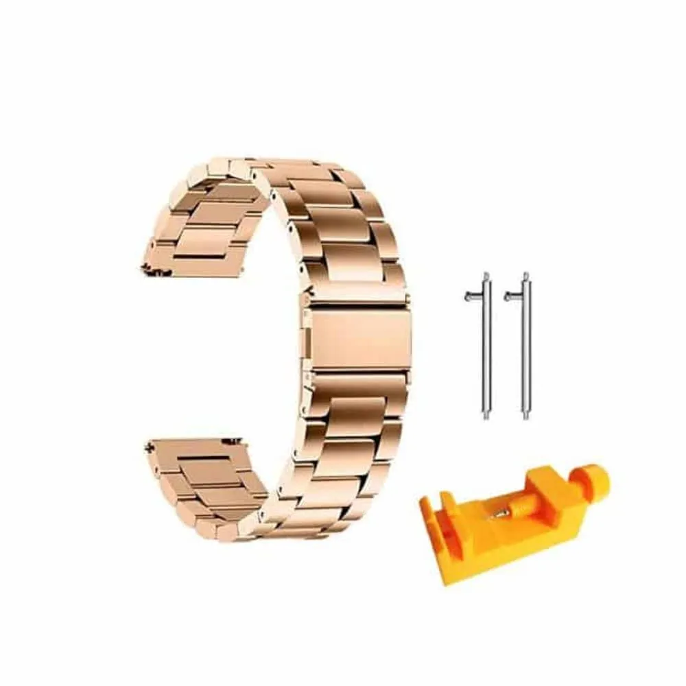 20mm watch 3 links stainless -steel strap - Black