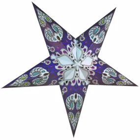 24" Blue Galaxy Paper Star Lantern, Hanging Wedding & Party Decoration
