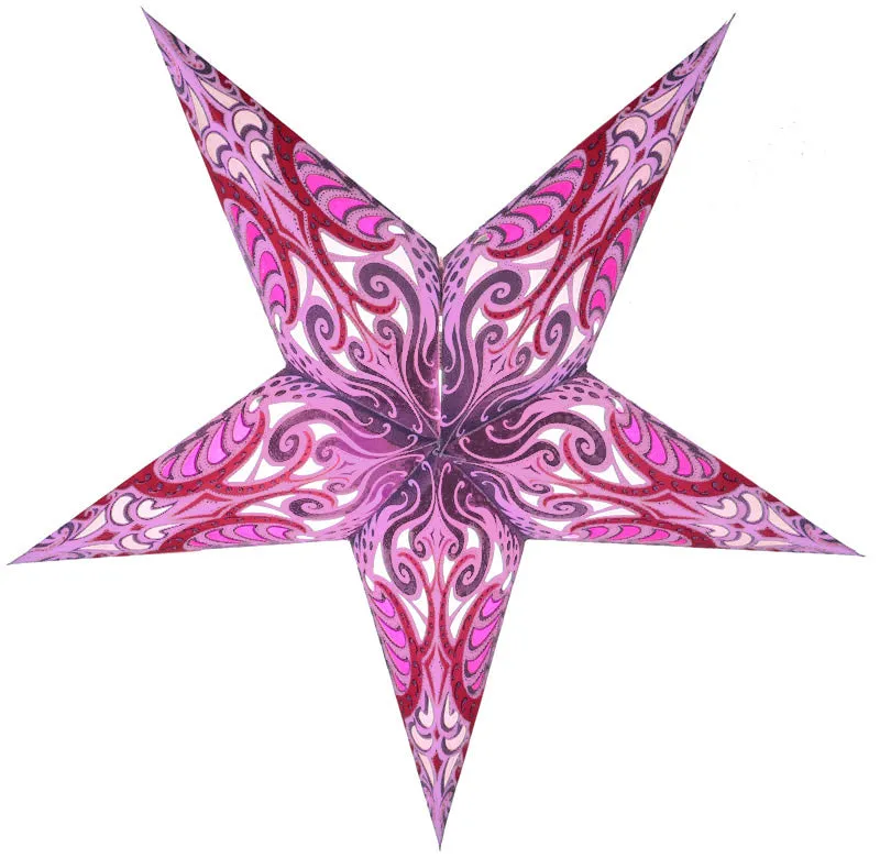 24" Lavender Purple Splash Paper Star Lantern, Hanging Wedding & Party Decoration