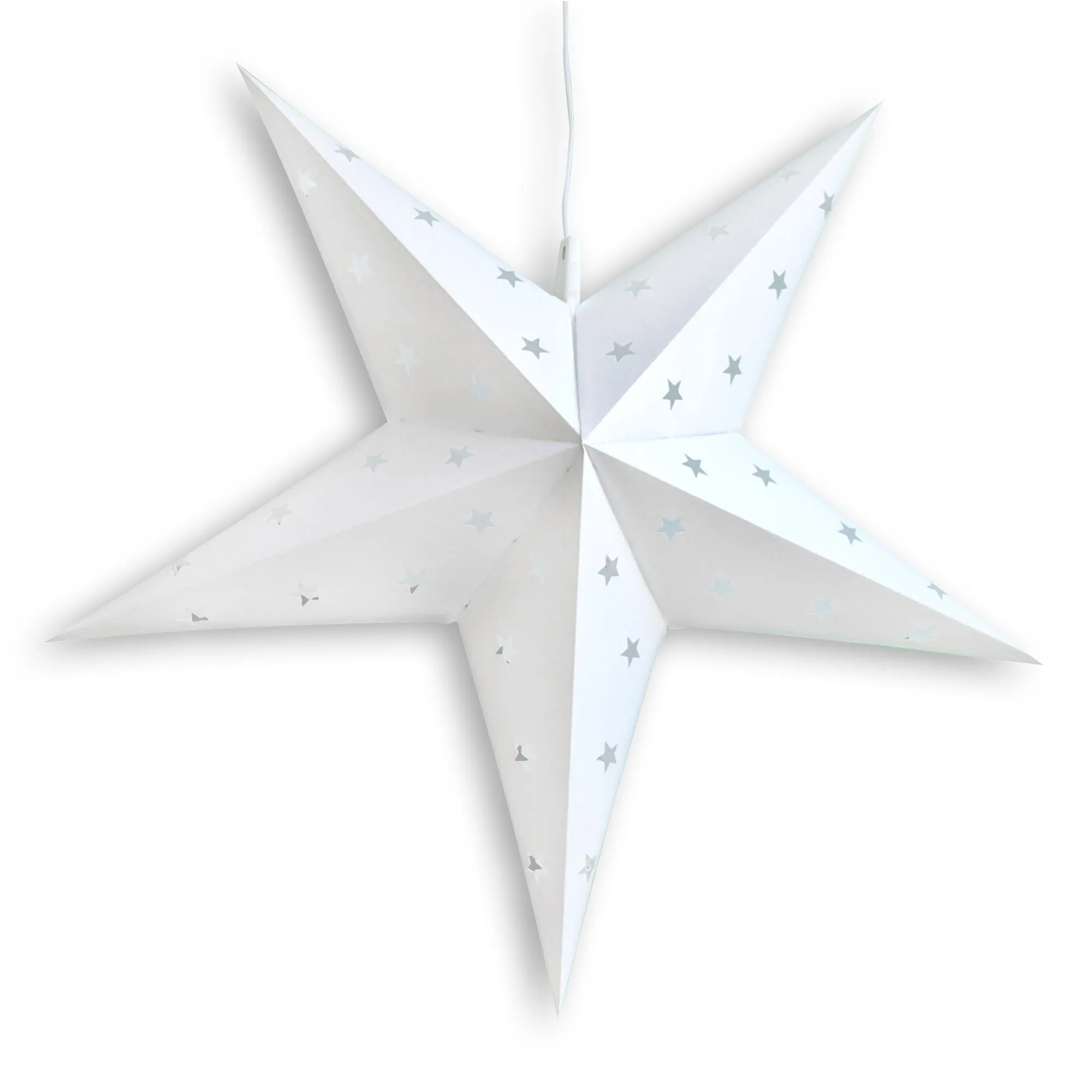 24" White Weatherproof Star Lantern Lamp, Hanging Decoration