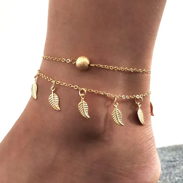 2PCS Vienkim Star Pendant Anklet