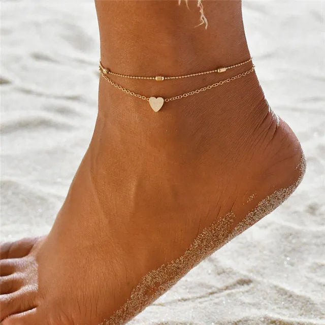 2PCS Vienkim Star Pendant Anklet
