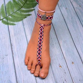 3 PCS Charm Anklets for Women Woven Bohemian