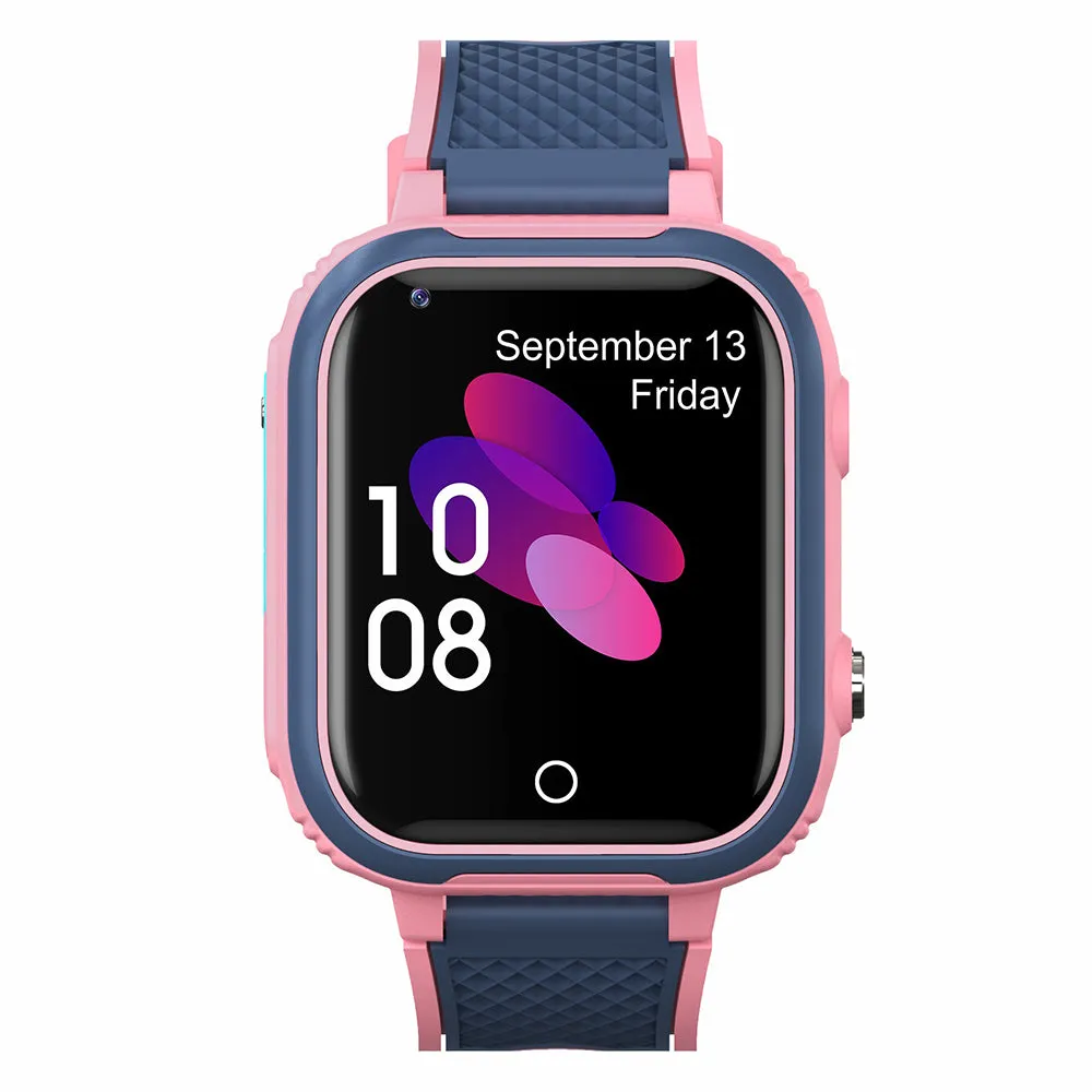4G Kids Smart Watch Water-resistant Wifi GPS Locator Video SOS Children Phone Watch Gift Pink