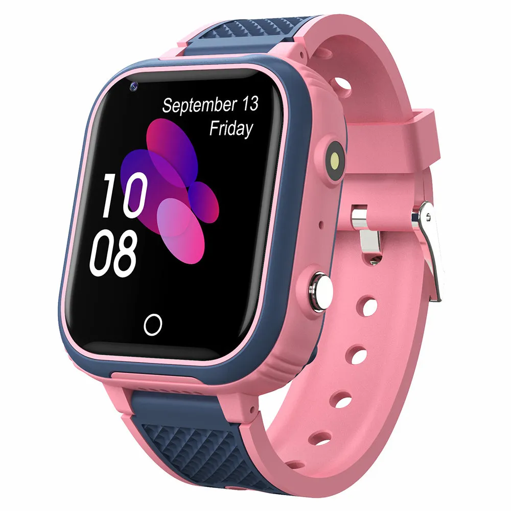 4G Kids Smart Watch Water-resistant Wifi GPS Locator Video SOS Children Phone Watch Gift Pink