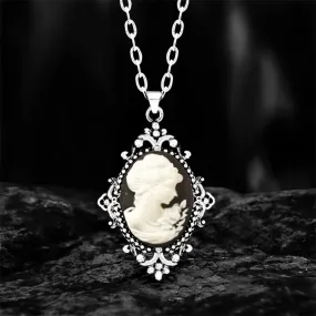 6 Colors Vintage Lady Queen Cameo Necklace For Women