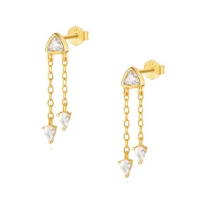 925 Silver Triangle Tassel Drop Earrings