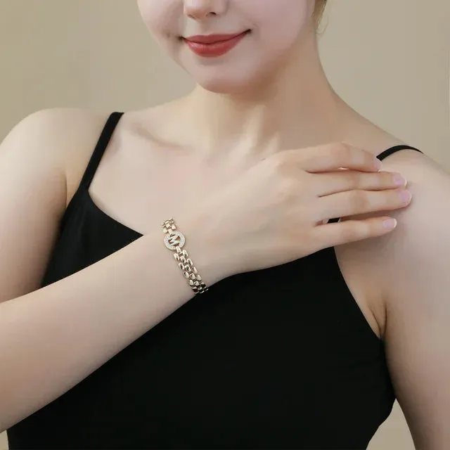 Apsvo G Letter Bracelet Gold Initial Bracelet Cubic