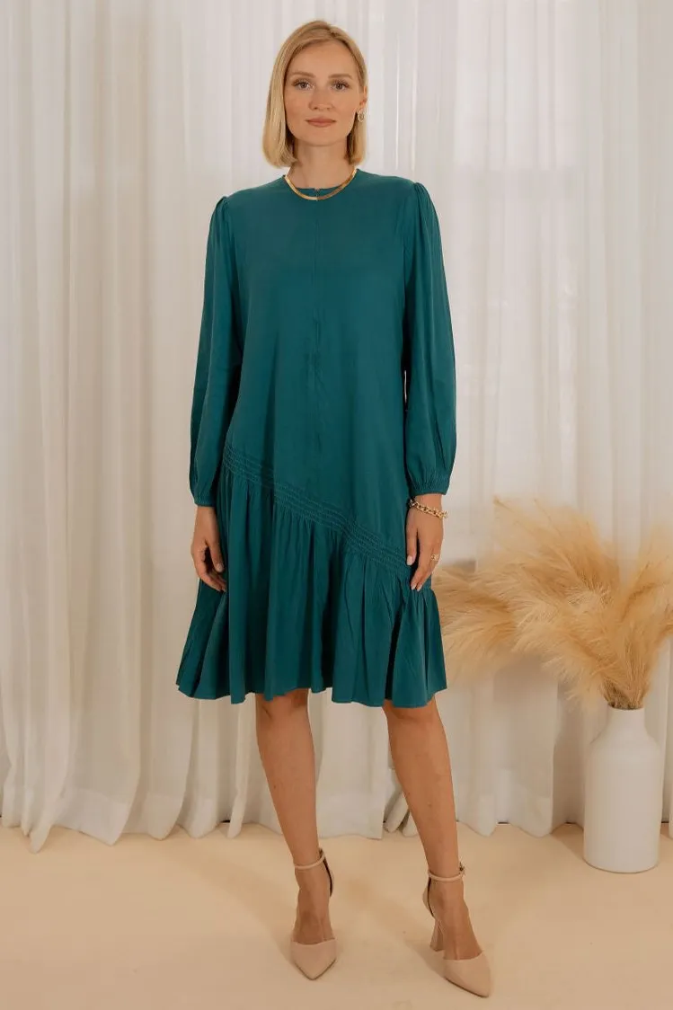 Asymmetrical Drop smock dress