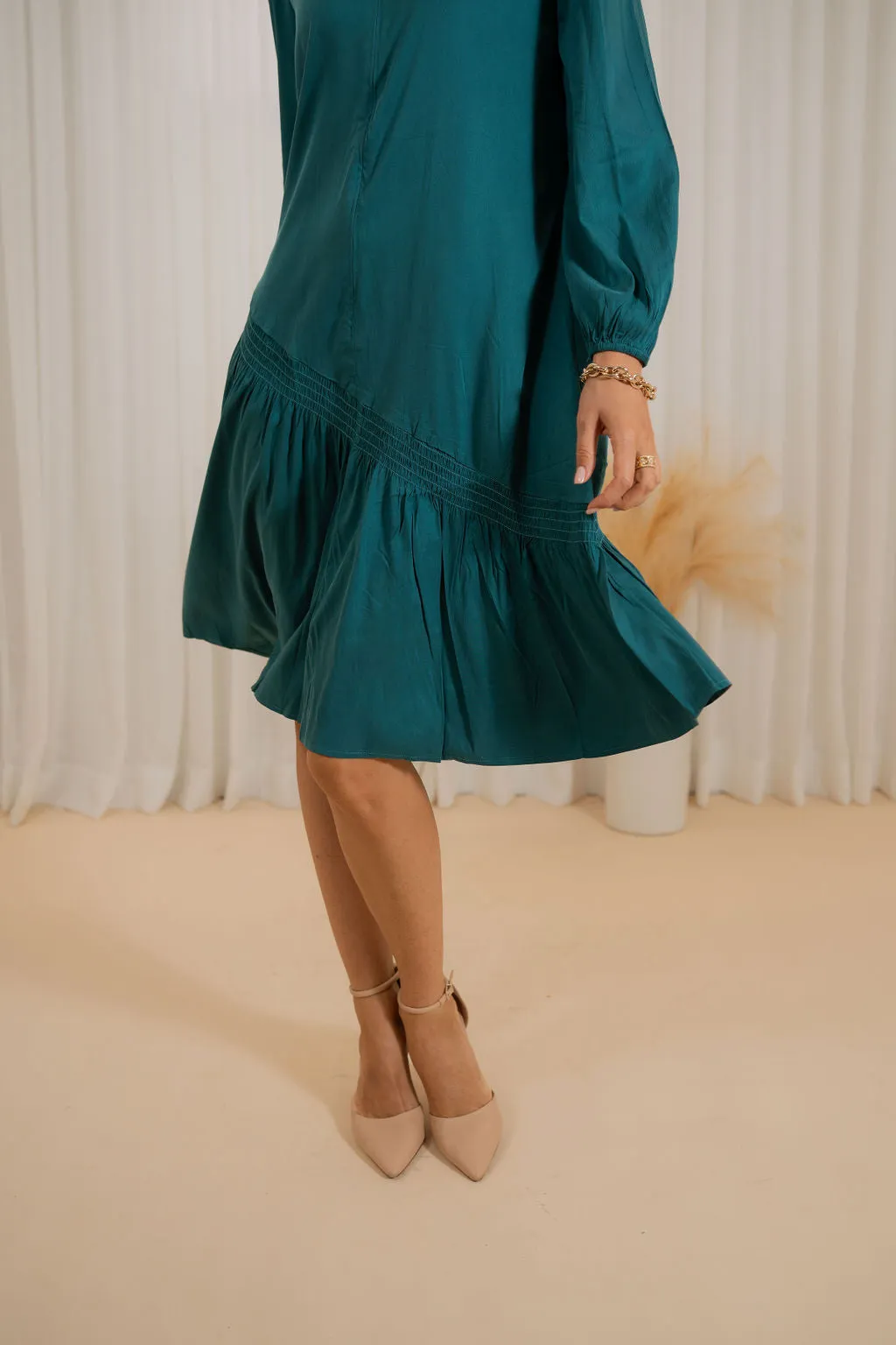 Asymmetrical Drop smock dress