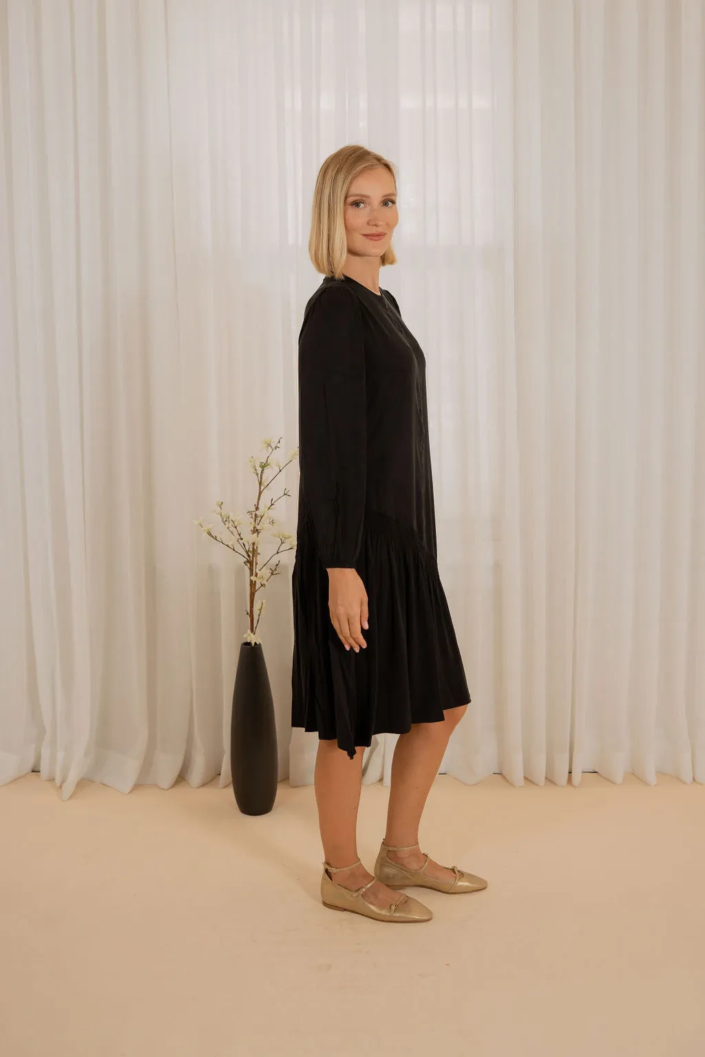 Asymmetrical Drop smock dress