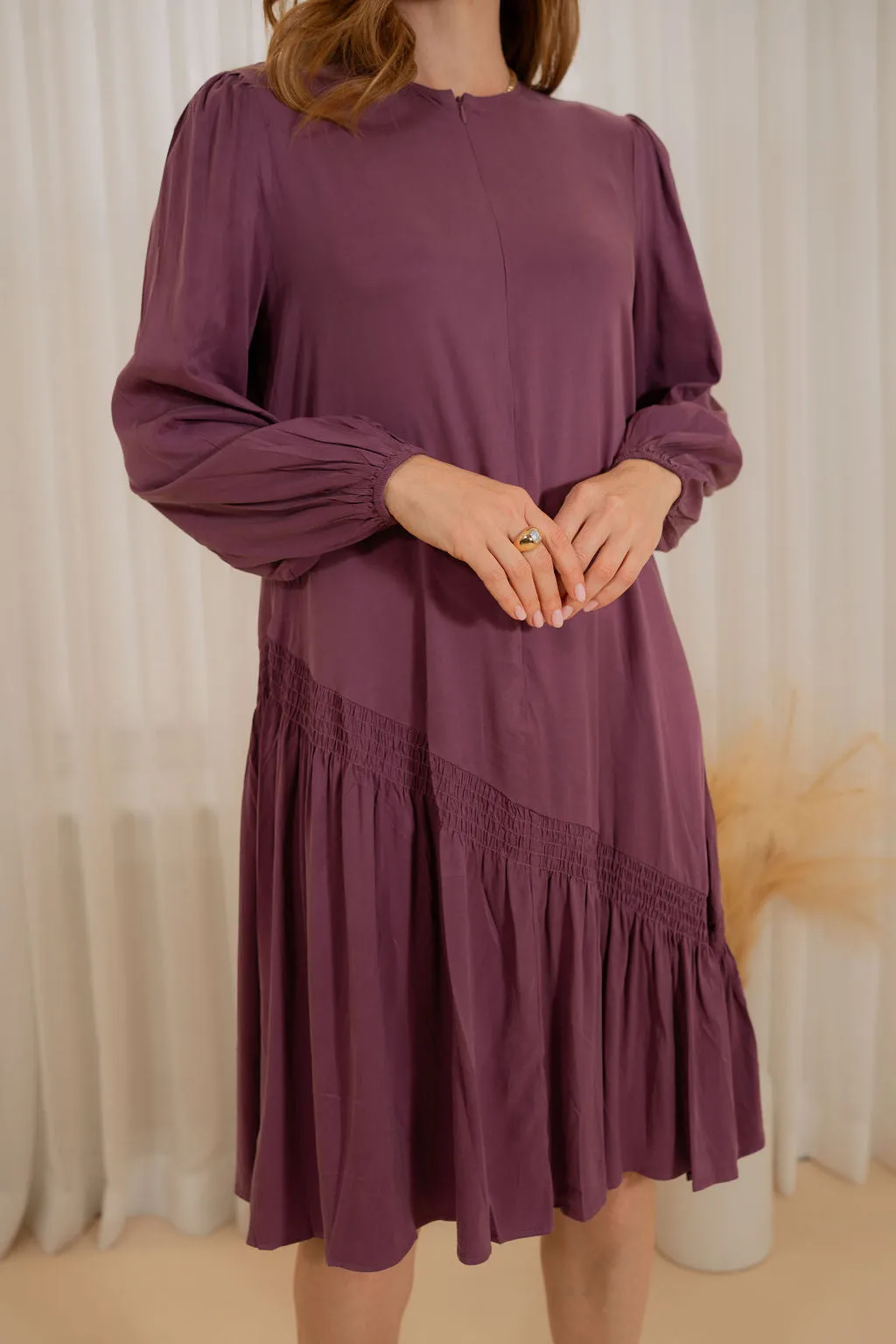 Asymmetrical Drop smock dress