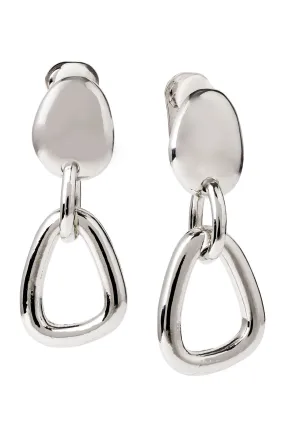 Asymmetrical Link Drop Clip Earrings