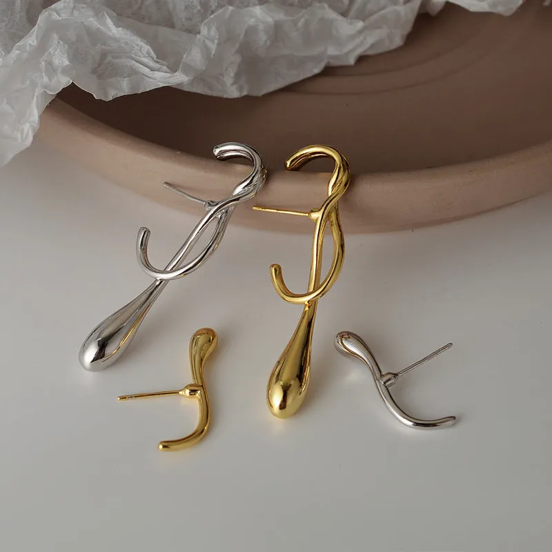 Asymmetrical Water Drop Earrings
