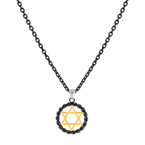 Black & Gold Star of David Pendant