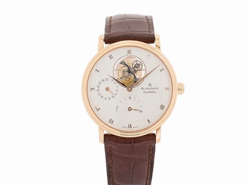 Blancpain Villeret Tourbillion Silver Dial Men's Watch 6025-3642-55B