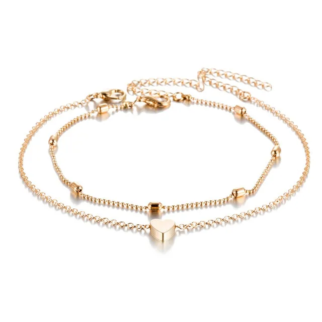 Bohemia Multilayer Crystal Anklet Set