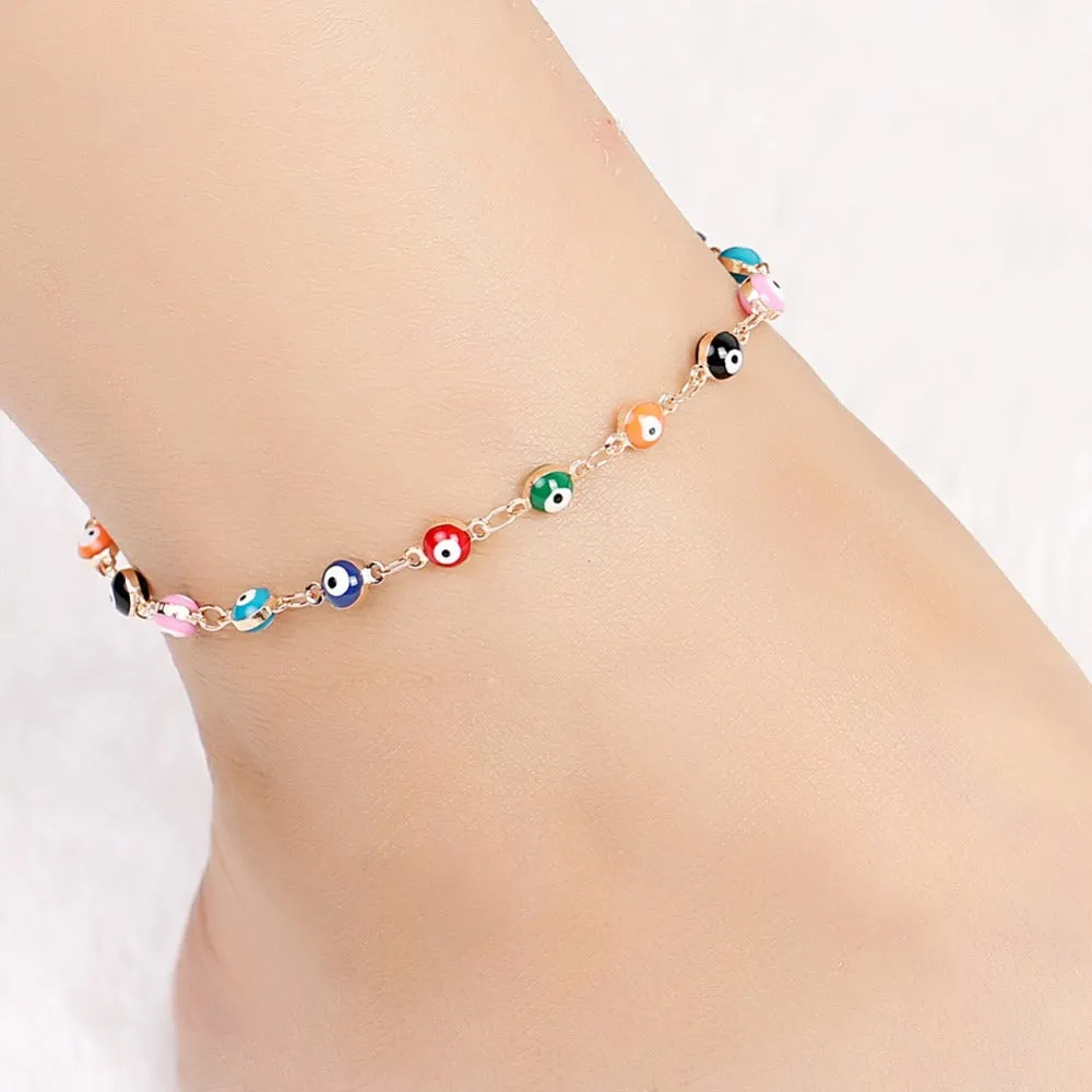Bohemian Turkish Evil Eyes Beads Anklets