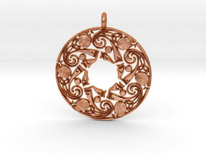Bronwen Celtic Pendant *10k/14k/18k White, Yellow, Rose, Green Gold, Gold Plated & Silver* Star Symbol Amulet Men Women Charm Necklace Gift