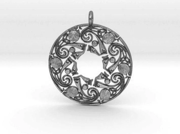 Bronwen Celtic Pendant *10k/14k/18k White, Yellow, Rose, Green Gold, Gold Plated & Silver* Star Symbol Amulet Men Women Charm Necklace Gift