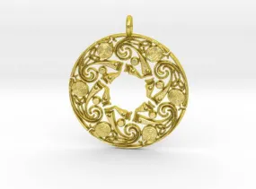 Bronwen Celtic Pendant *10k/14k/18k White, Yellow, Rose, Green Gold, Gold Plated & Silver* Star Symbol Amulet Men Women Charm Necklace Gift