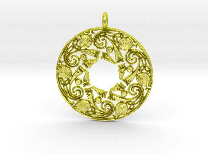 Bronwen Celtic Pendant *10k/14k/18k White, Yellow, Rose, Green Gold, Gold Plated & Silver* Star Symbol Amulet Men Women Charm Necklace Gift