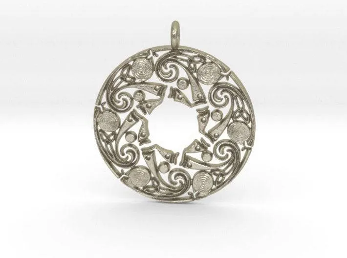 Bronwen Celtic Pendant *10k/14k/18k White, Yellow, Rose, Green Gold, Gold Plated & Silver* Star Symbol Amulet Men Women Charm Necklace Gift