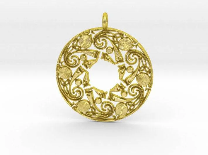 Bronwen Celtic Pendant *10k/14k/18k White, Yellow, Rose, Green Gold, Gold Plated & Silver* Star Symbol Amulet Men Women Charm Necklace Gift