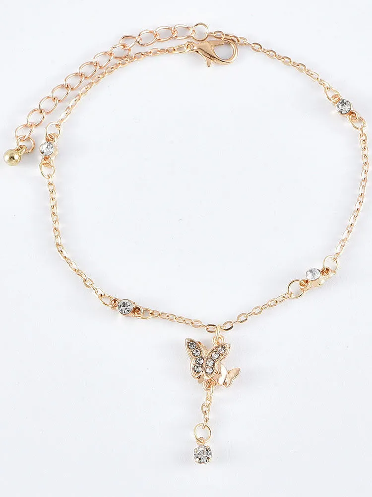 Butterfly Pendant Chain Anklets