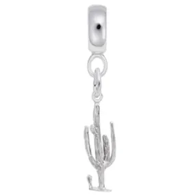 Cactus Charm Dangle Bead In Sterling Silver