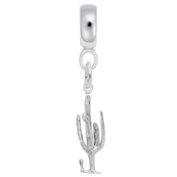 Cactus Charm Dangle Bead In Sterling Silver