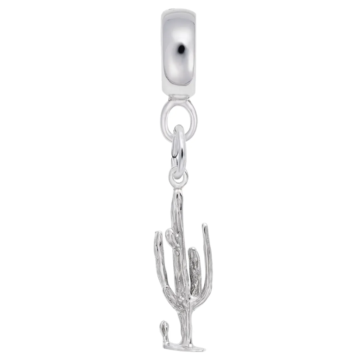 Cactus Charm Dangle Bead In Sterling Silver