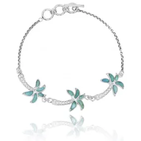 Caribbean Larimar Palm Tree Bracelet - Miami