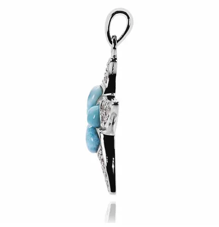 Caribbean Larimar Starfish Pendant Necklace