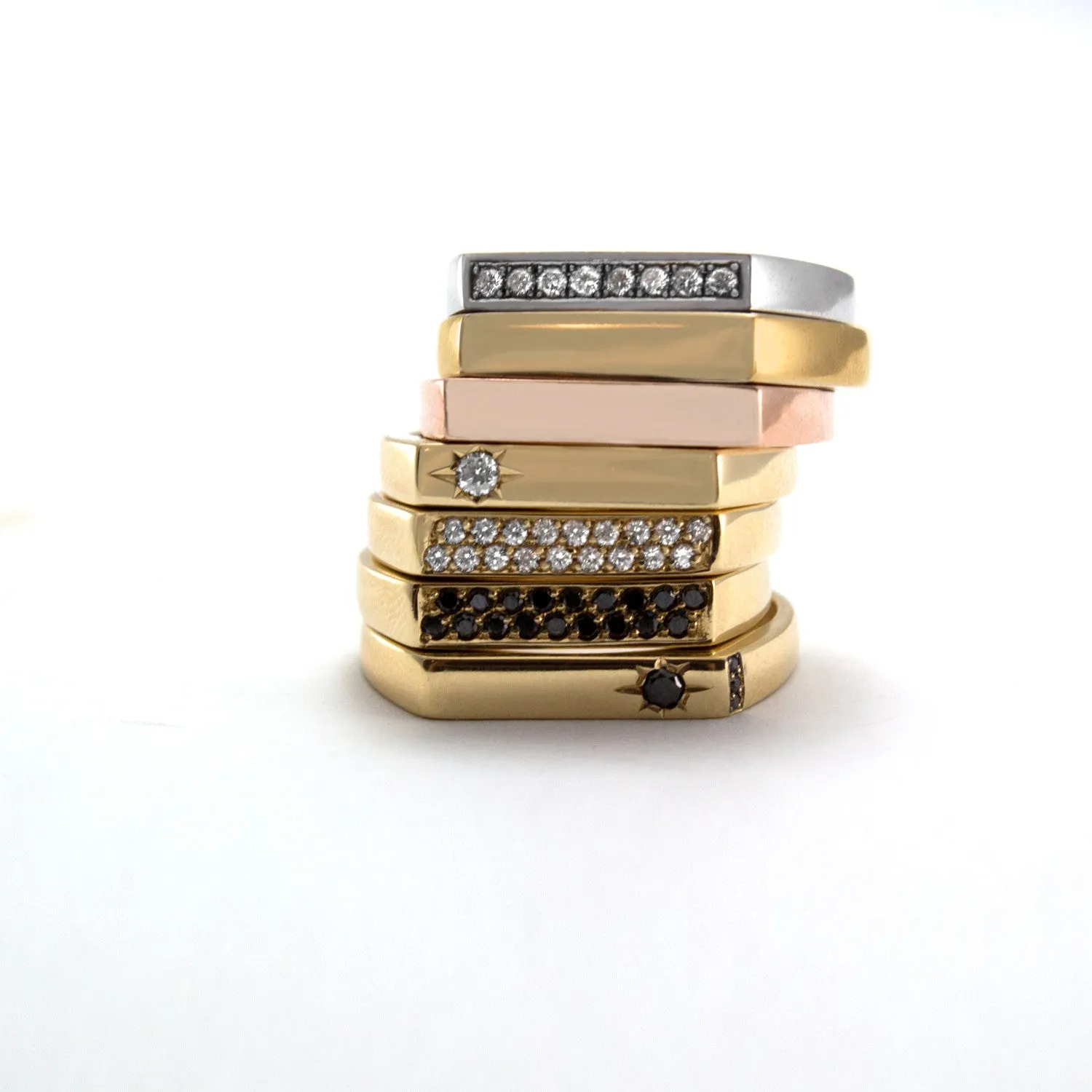 Charlotte Gold Ring Black Diamonds