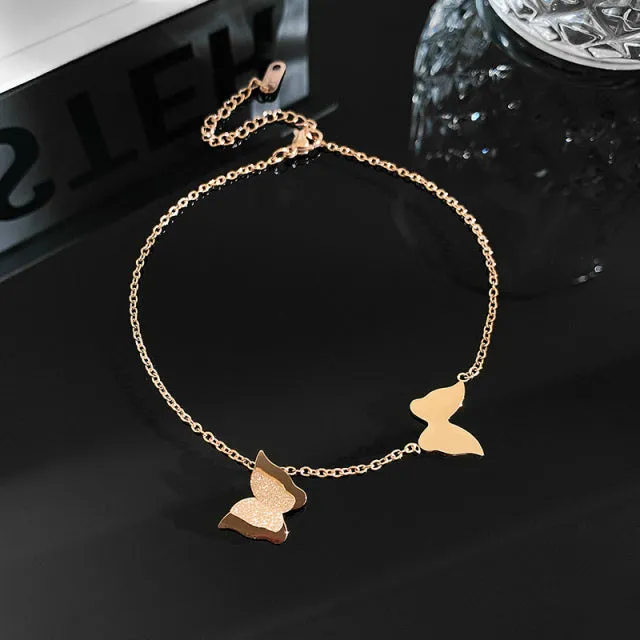Classic Roman Numeral Circle Titanium Steel  Anklets For Woman