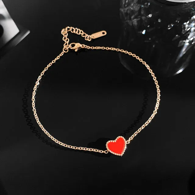Classic Roman Numeral Circle Titanium Steel  Anklets For Woman