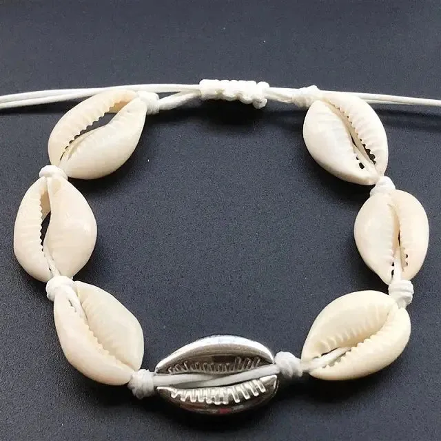 Cowrie Shell Pearl Bead Bracelets for Women