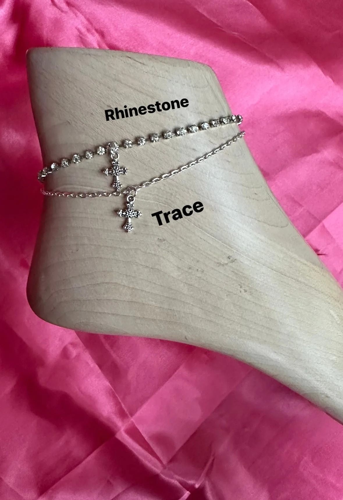 Cross pendant anklet